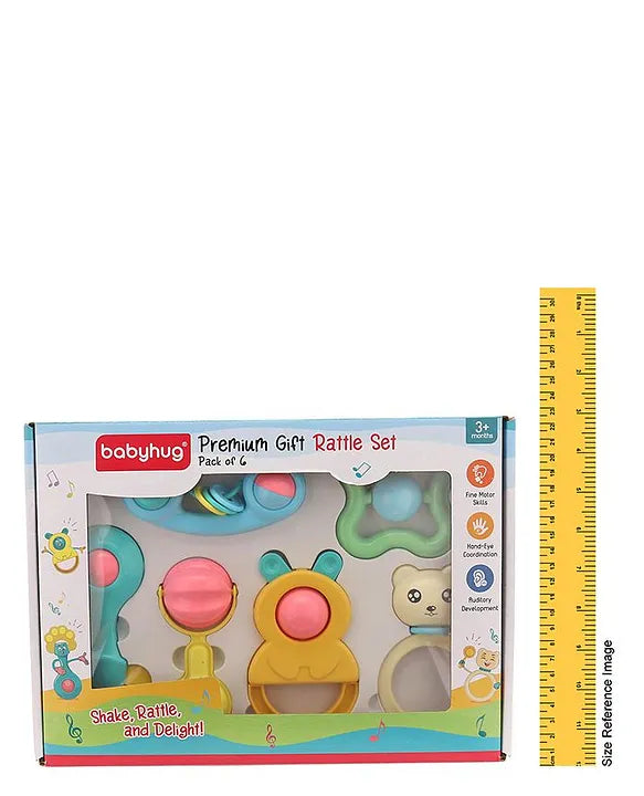 Babyhug Cute Animal Shaped Baby Rattle Set-6Pcs