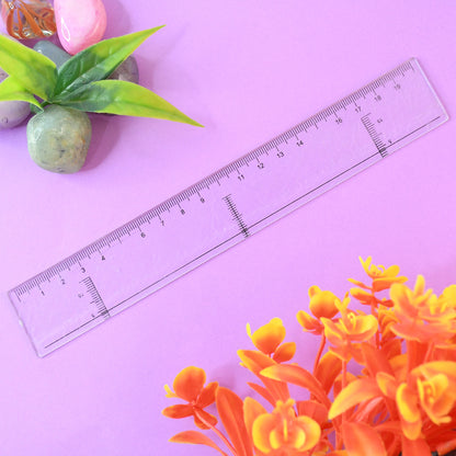 20 Cm Transparent Plastic Ruler (1 Pc)