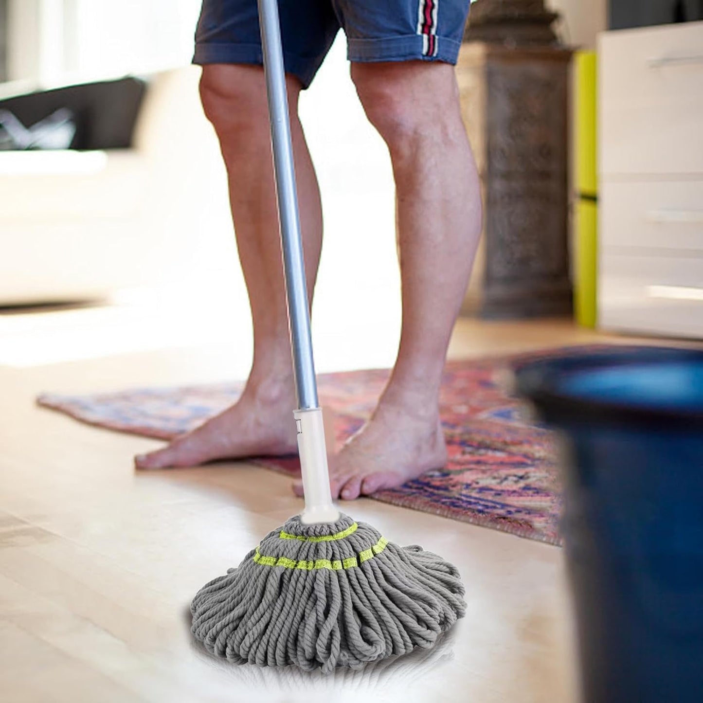 Squeeze Twist Mop Self Wringing Mop Stainless Steel Handle (1 Pc)
