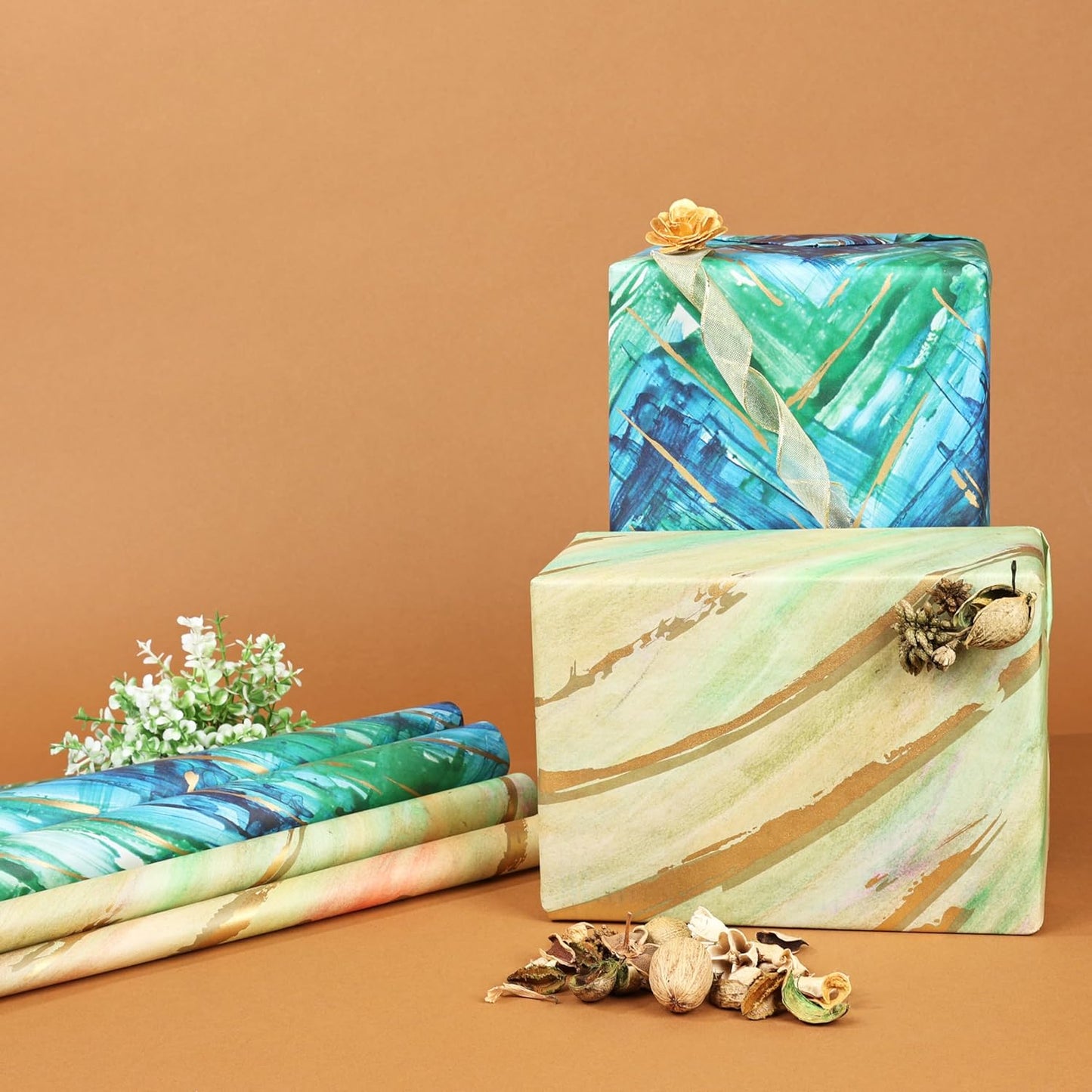 HANDPAINTED GIFT WRAPPING PAPER SHEETS