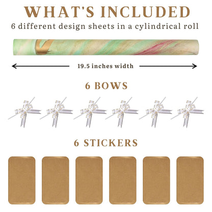 HANDPAINTED GIFT WRAPPING PAPER SHEETS