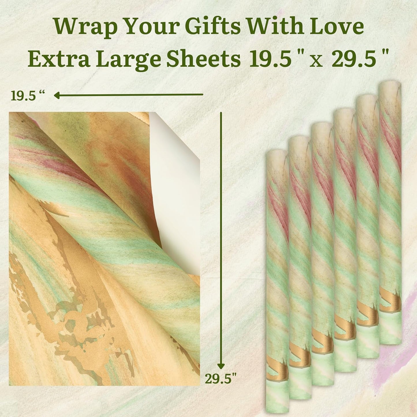 HANDPAINTED GIFT WRAPPING PAPER SHEETS