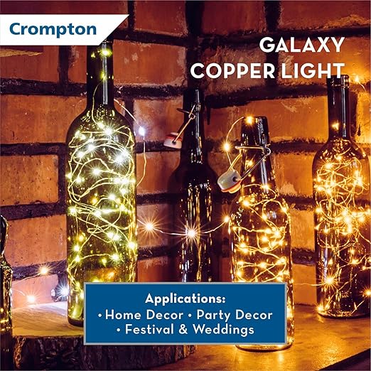 CROMPTON GALAXY DECORATION COPPER USB POWERED STRING FAIRY LIGHTS