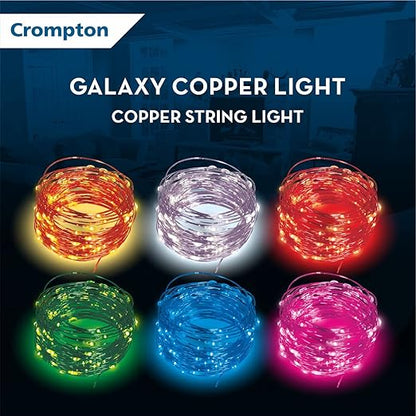 CROMPTON GALAXY DECORATION COPPER USB POWERED STRING FAIRY LIGHTS