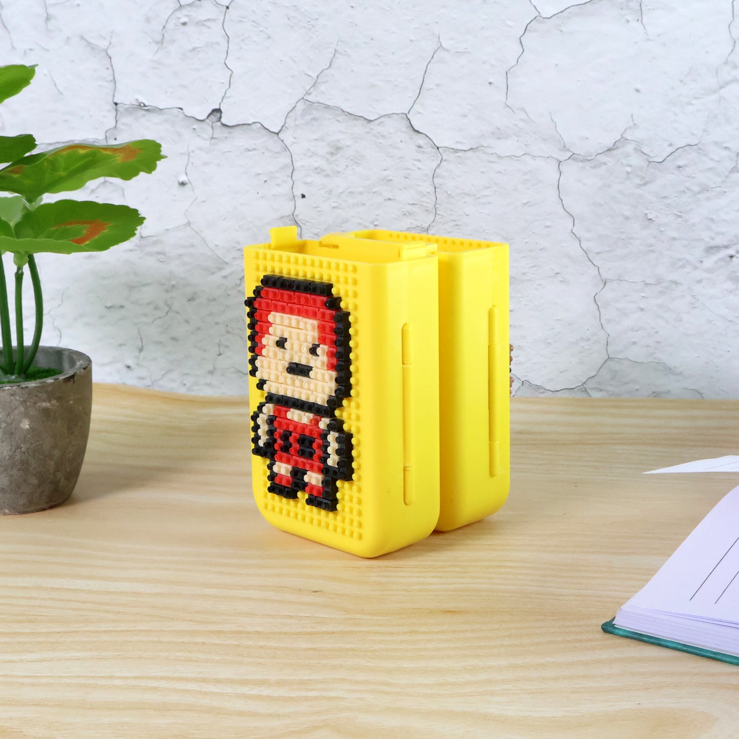 Diy Pixel Art Pen Stand With Building Block Set