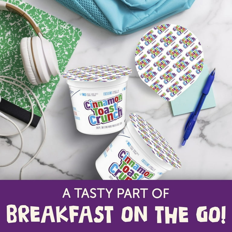 Cinnamon Toast Crunch Breakfast Cereal Cup, Single Serve Cereal,