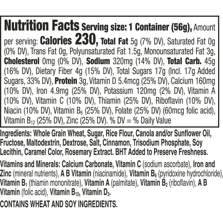 Cinnamon Toast Crunch Breakfast Cereal Cup, Single Serve Cereal,