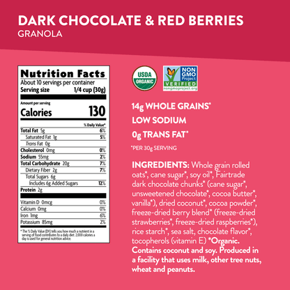 Love Crunch Organic Dark Chocolate & Red Berries Granola