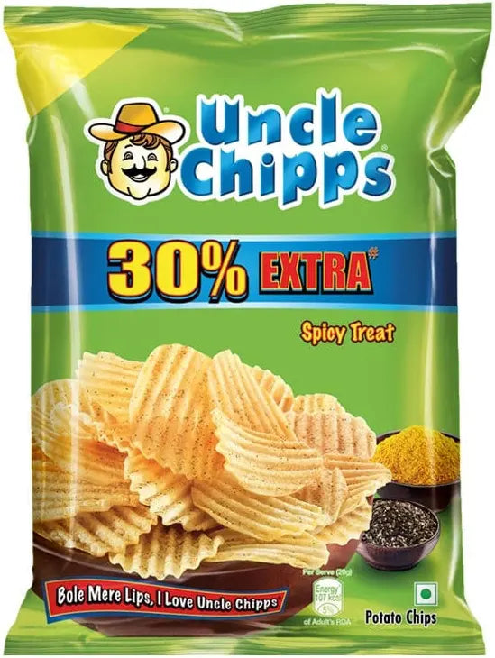 Uncle Chipps Spicy Treat Flavour Potato Chips - 48 g