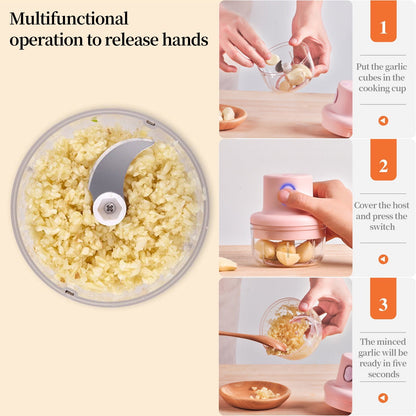 Rechargeable Electric Garlic Grinder Multifunctional Kitchen Gadget