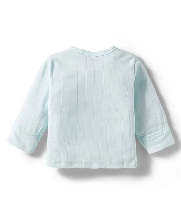 Pink Rabbit Cotton Knit Full Sleeves Front Open Jhablas with Animal Print Pack of 3 - Light Pink Cream & Aqua Blue