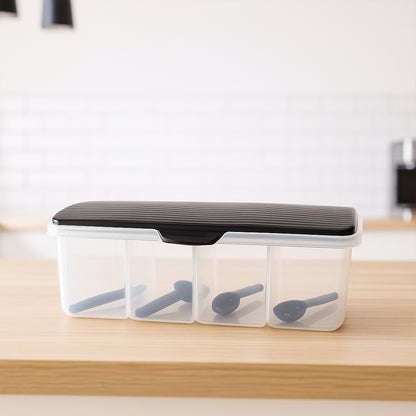 Kitchen Multipurpose Air-tight 4 Sections Storage Containers  Masala Box (1 Set)