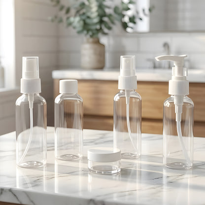 5-in-1 Refillable Travel Cosmetic Bottle Set