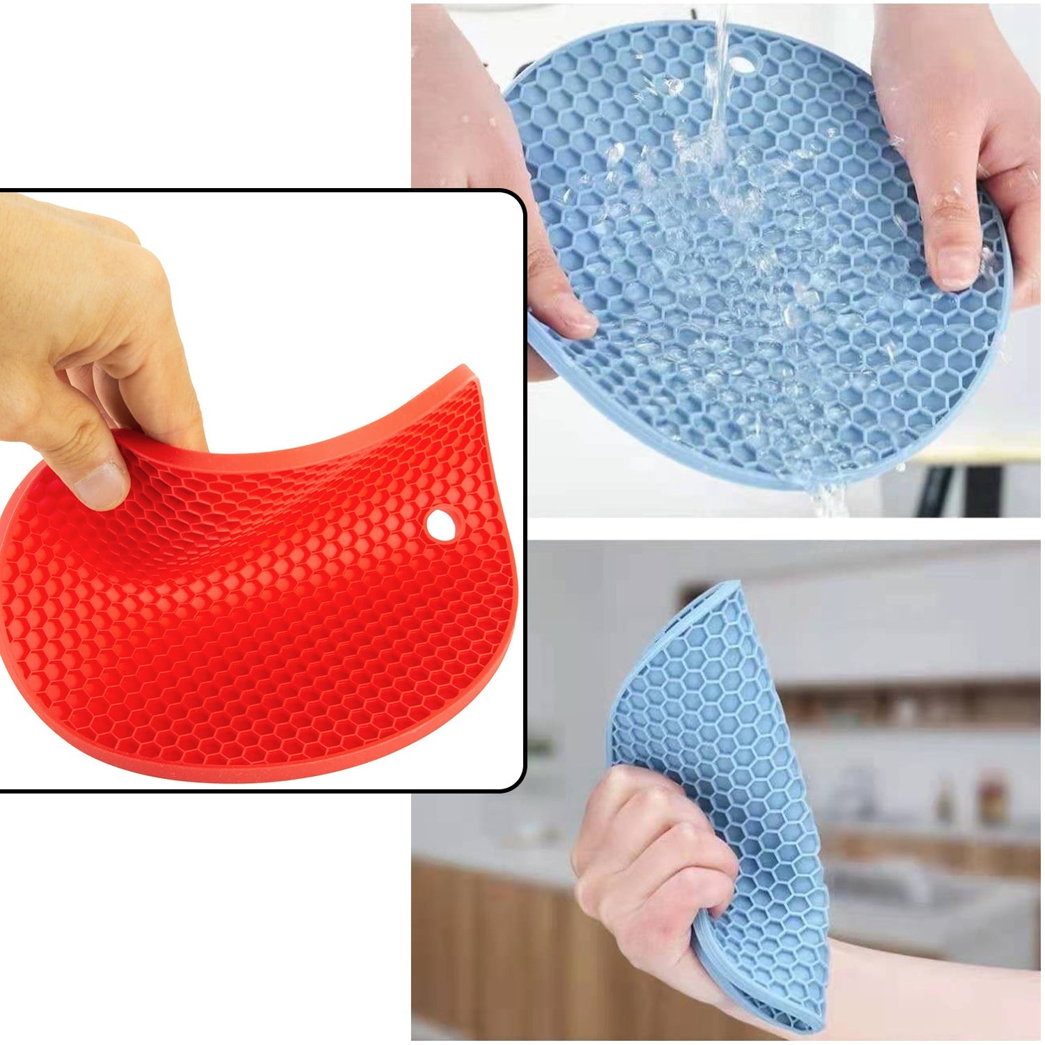 4913 Silicone Trivet For Hot Dish And Pot Silicone Hot Pads ( 1 Pcs )