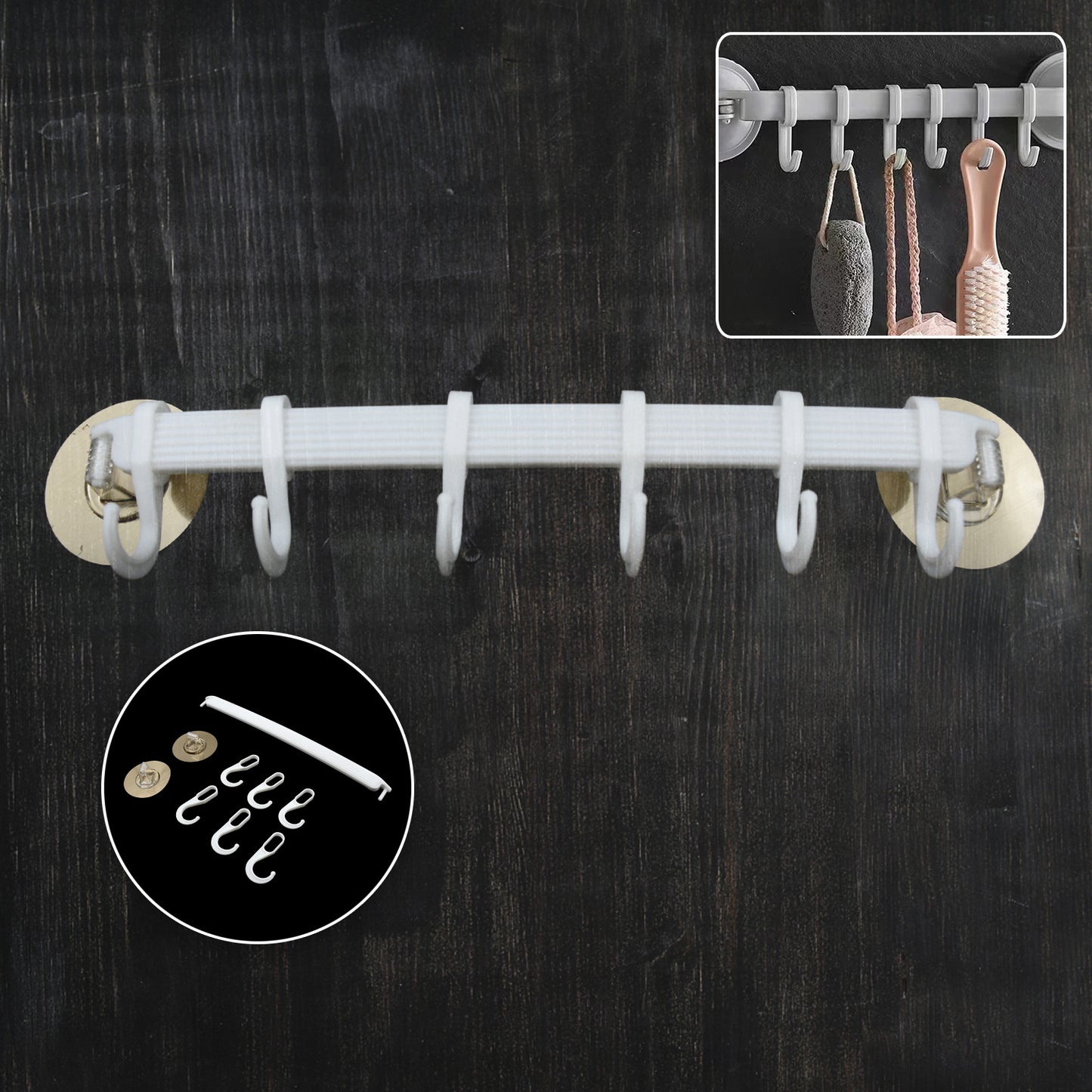 7456 1pc Bath Towel Hanger Wall Mount Towel Hanger Wall Towel Shelf Towel Hanging Rack Kitchen Towel Holder Towel Hanging Hook