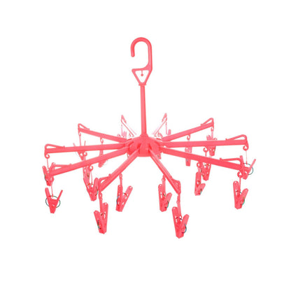 7045 Plastic Foldable Underwear Hanging Dryer Clothes Clips Hanger Drying Rack Clothes Hangers With 16 Clips Clip Hanger Drip Hanger For Drying Underwear Baby Clothes Socks Bras Towel Cloth Diapers Gloves
