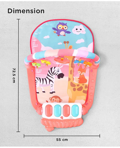 Play Nation Premium Baby Kick and Play Piano Peach Play Gym with Lights, Music and 5 Hanging Rattles