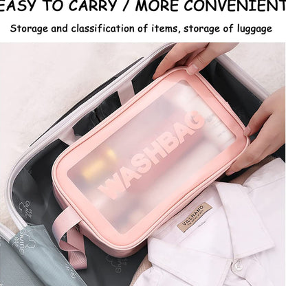 12682 Cosmetic Pouch Make Up Bag For Home  Travel Toiletry Bag For Cosmetics Brushes Accessories Set Of 3 Small Medium  Big - Wash Bag