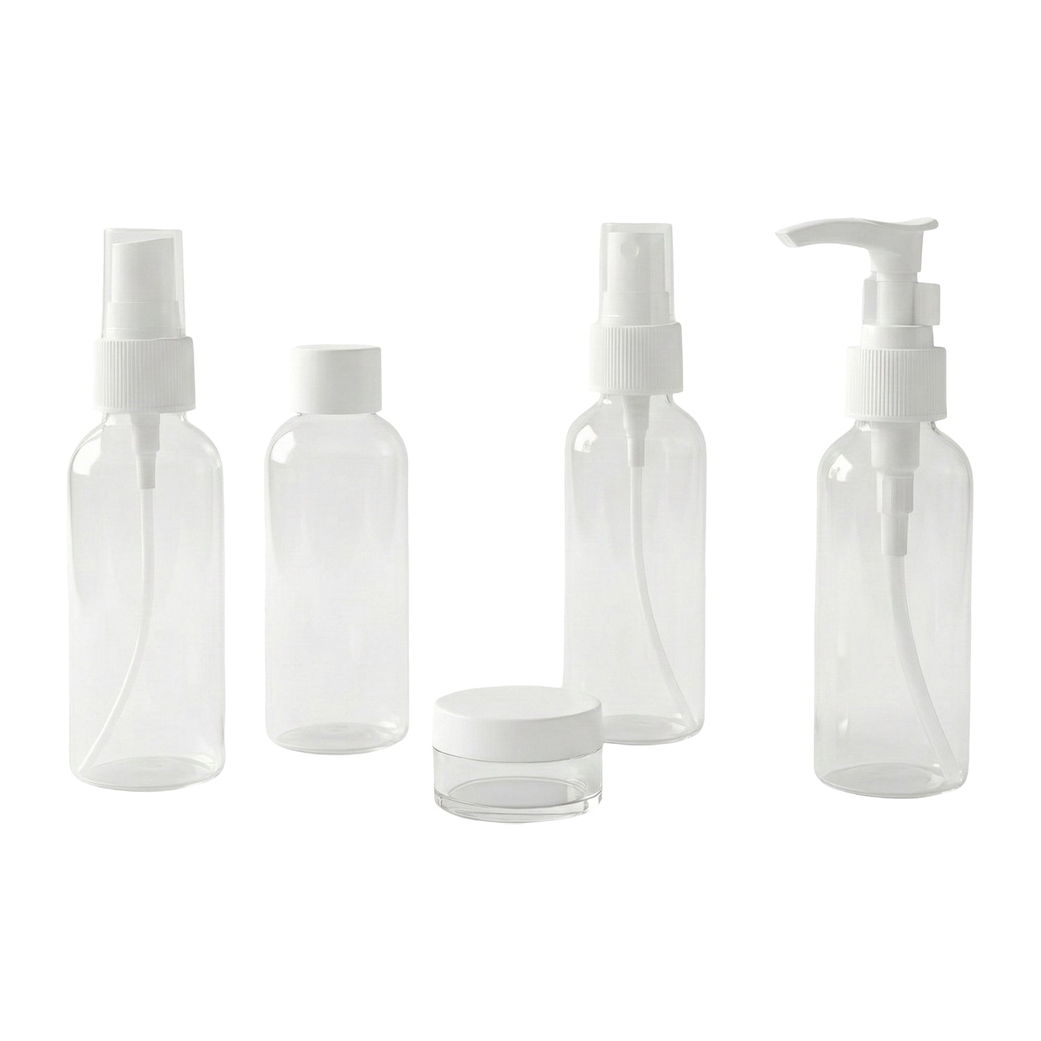 5-in-1 Refillable Travel Cosmetic Bottle Set